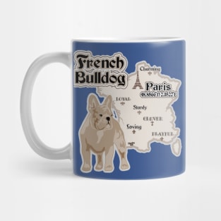 French Bulldog With Map of France Mug